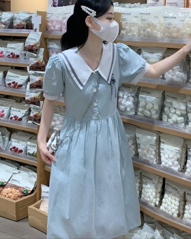 College style loose sweet pinched waist dress