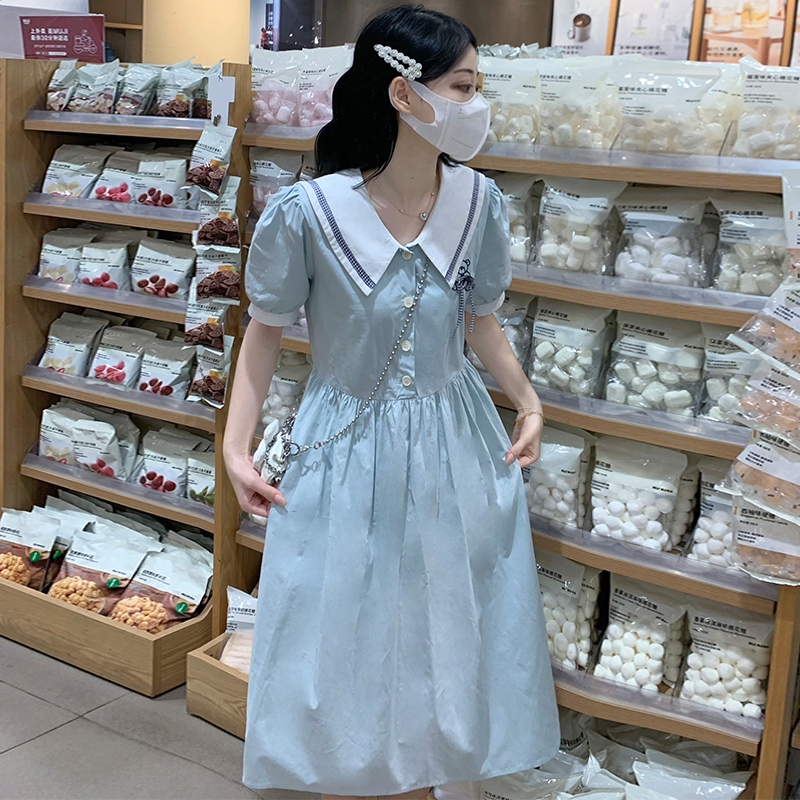College style loose sweet pinched waist dress