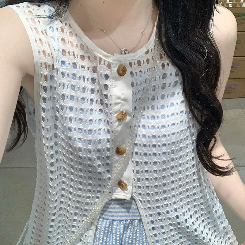 Blue stripe dress summer strap dress a set