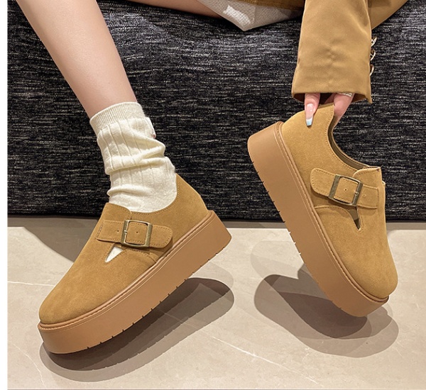 Lazy round thick crust Japanese style shoes for women