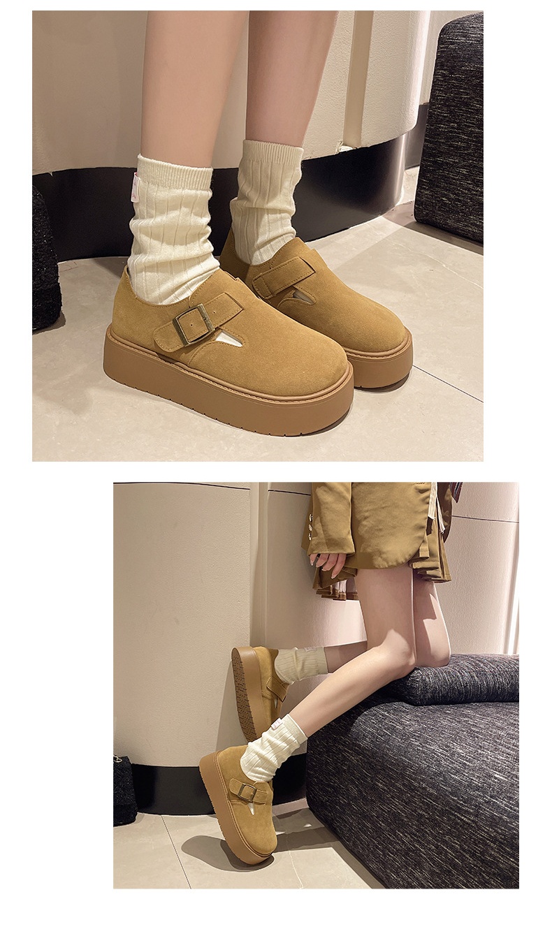 Lazy round thick crust Japanese style shoes for women