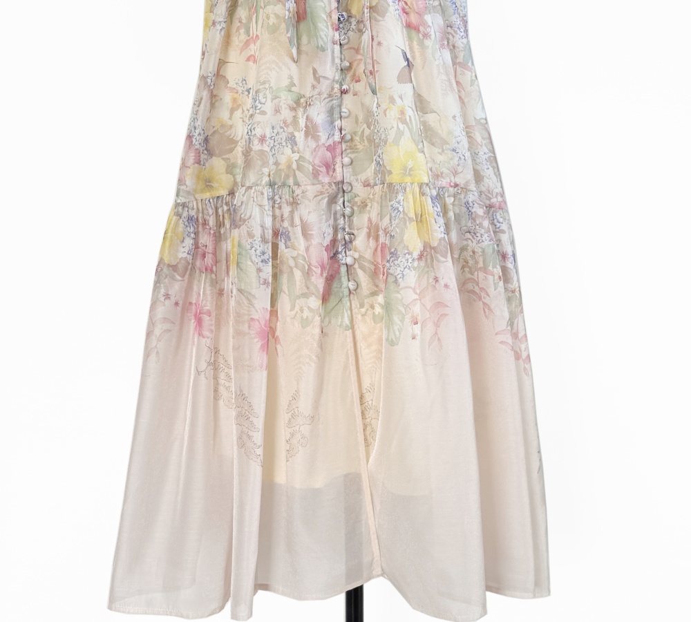 Cstand collar dress short sleeve long dress 2pcs set