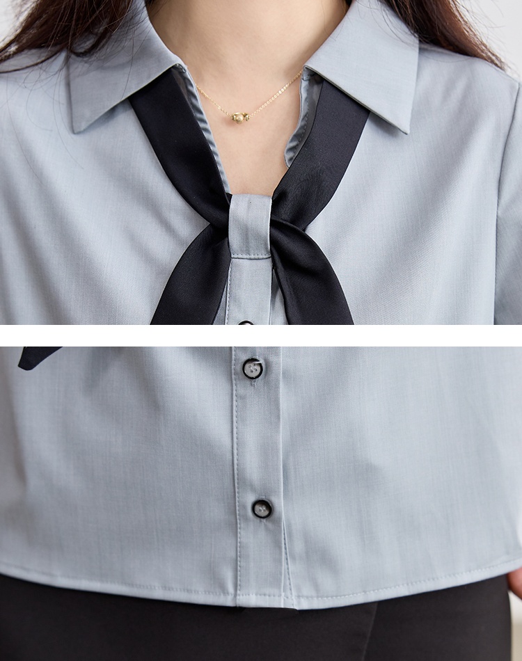 Short sleeve V-neck tops college style small shirt