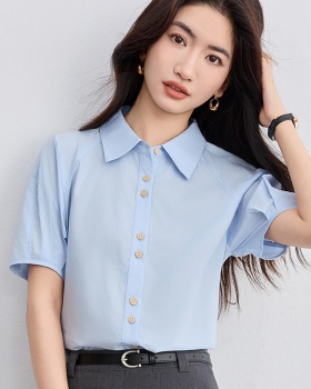 Pure cotton simple tops France style small shirt