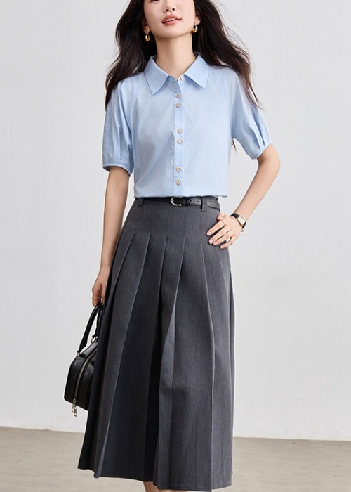 Pure cotton simple tops France style small shirt
