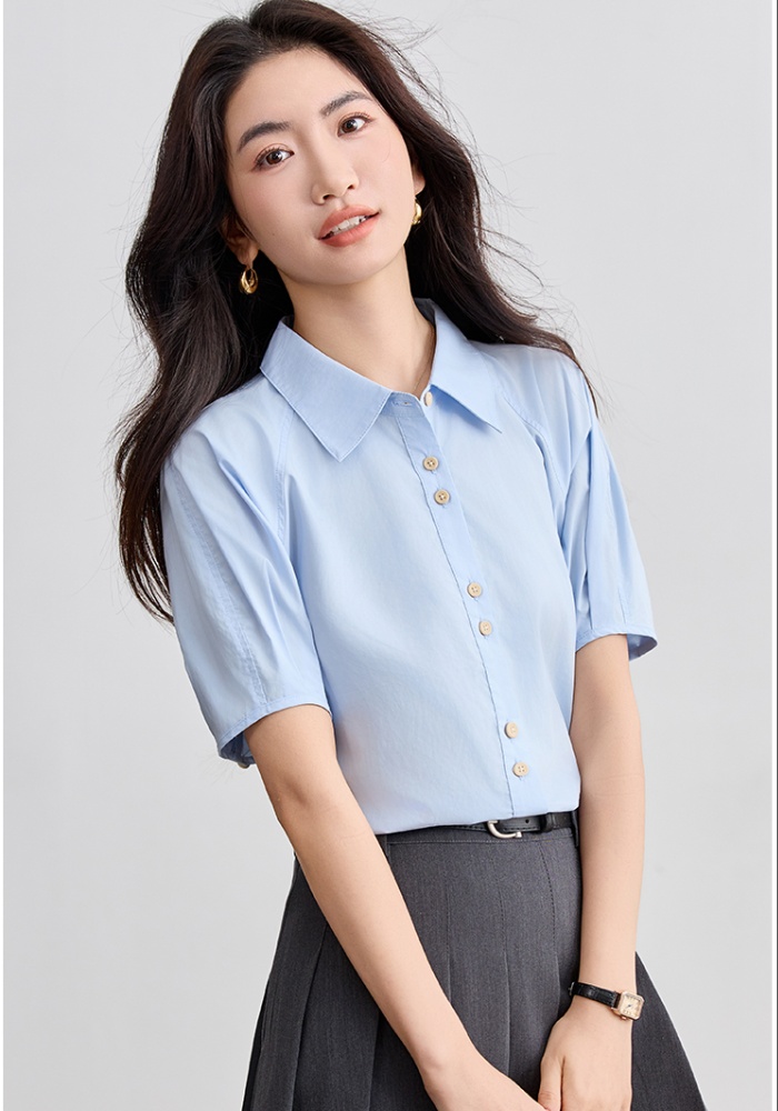Pure cotton simple tops France style small shirt