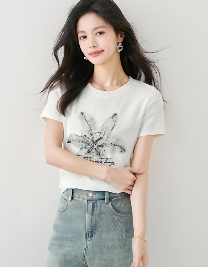 Fashion temperament tops summer T-shirt for women