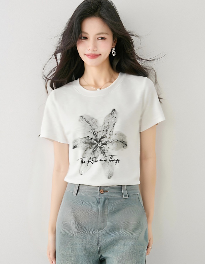 Fashion temperament tops summer T-shirt for women