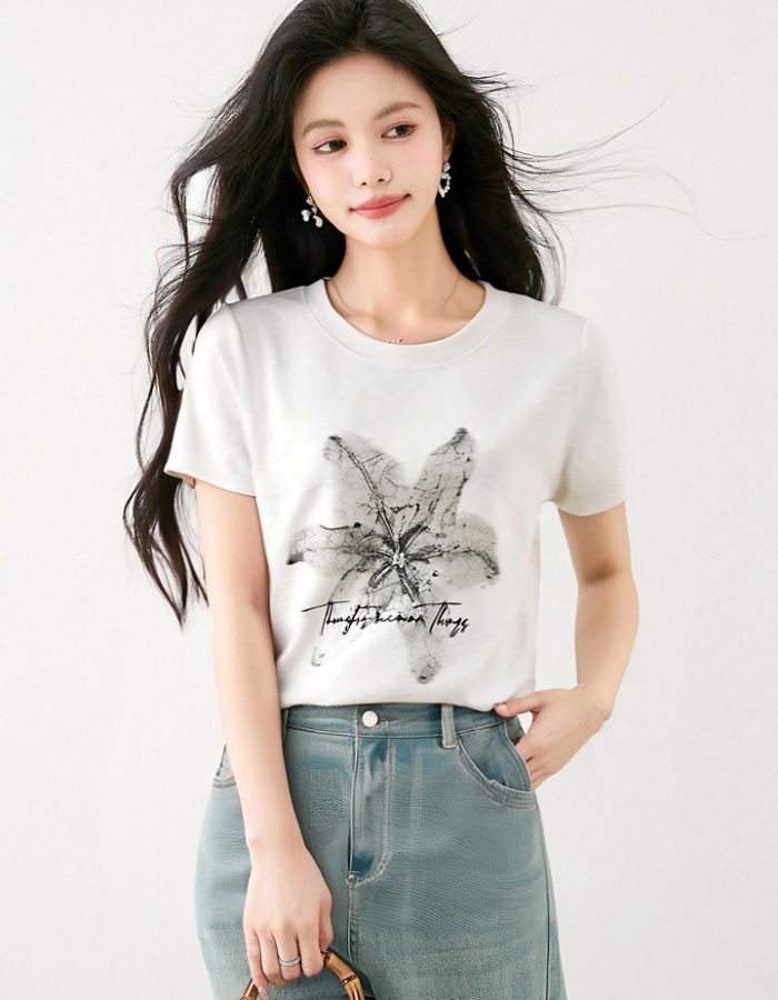 Fashion temperament tops summer T-shirt for women