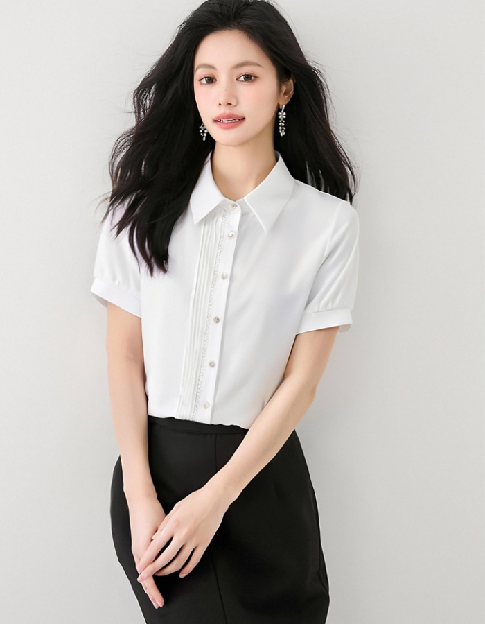 Niche summer business suit white fashion shirt