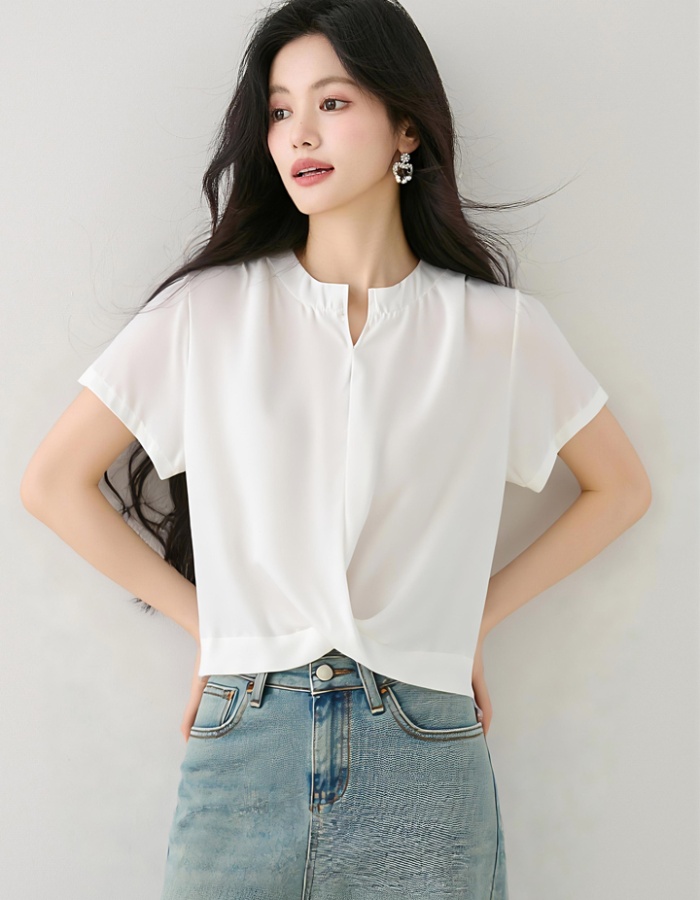 Short sleeve simple shirt temperament summer T-shirt