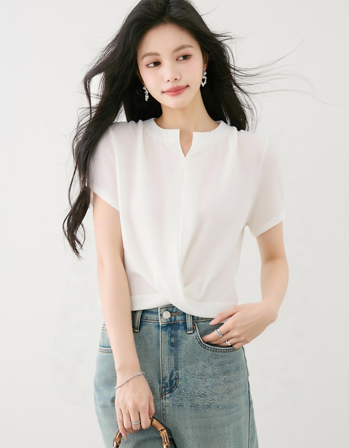 Short sleeve simple shirt temperament summer T-shirt