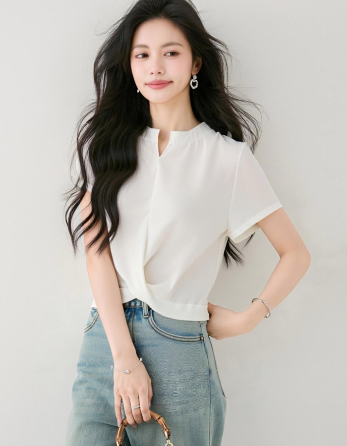 Short sleeve simple shirt temperament summer T-shirt