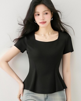 France style clavicle small shirt skirt hem tops