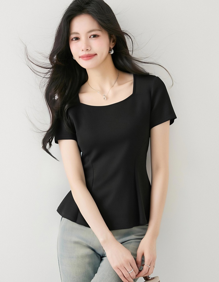 France style clavicle small shirt skirt hem tops