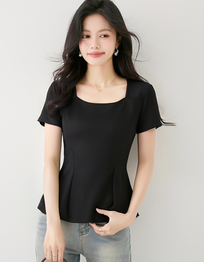 France style clavicle small shirt skirt hem tops