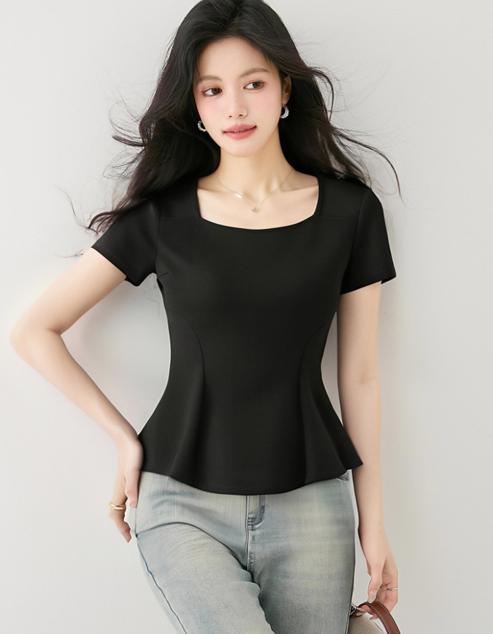 France style clavicle small shirt skirt hem tops