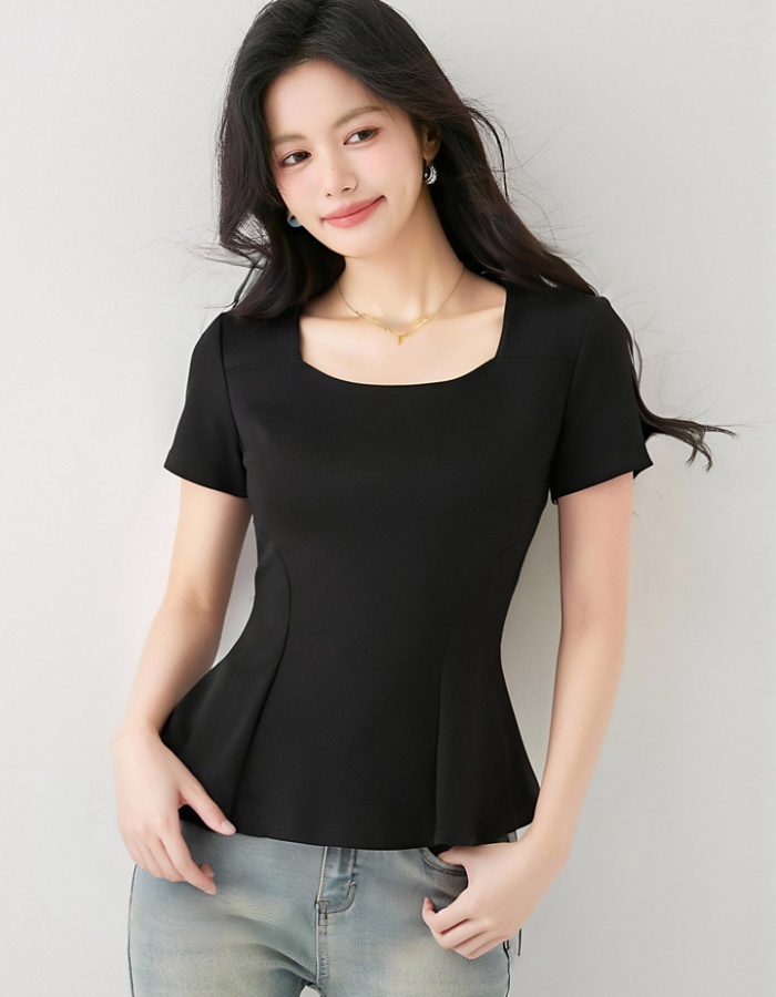 France style clavicle small shirt skirt hem tops