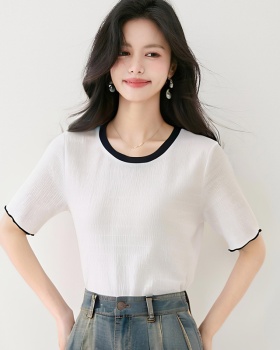 All-match short tops white chiffon shirt