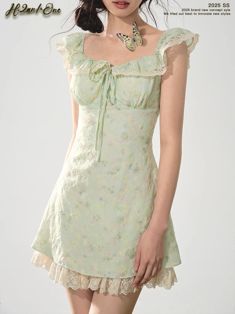 Boats sleeve sling floral summer dress for women