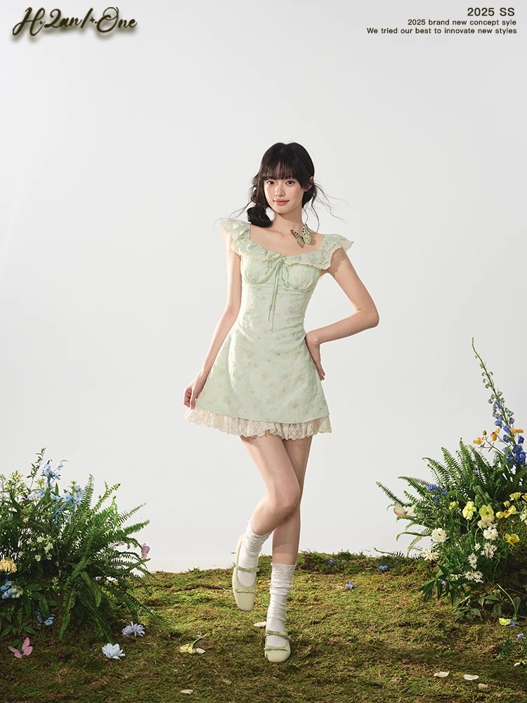 Boats sleeve sling floral summer dress for women