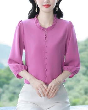 All-match chiffon shirt silk loose tops for women