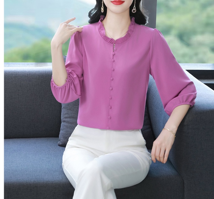 All-match chiffon shirt silk loose tops for women
