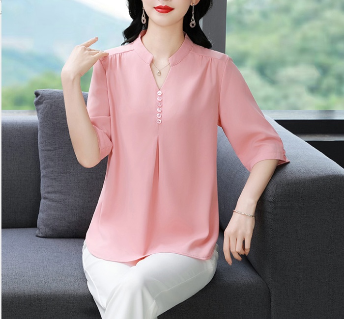 Western style spring and summer tops silk shirt for women