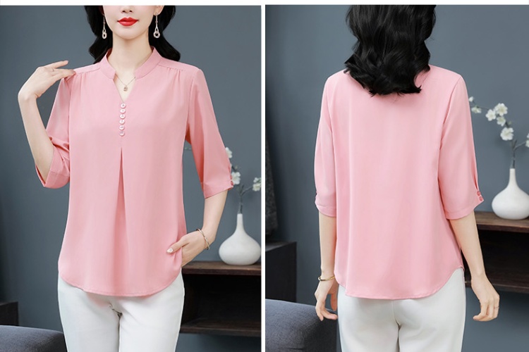 Western style spring and summer tops silk shirt for women