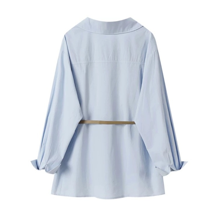 With belt sling vest V-neck shirt 2pcs set for women
