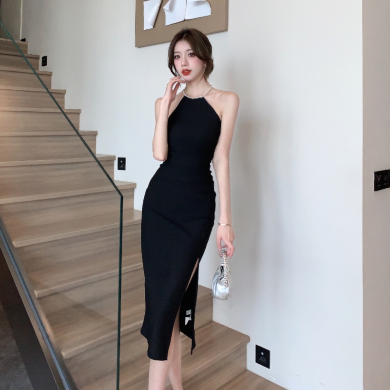 High waist slim pearl spicegirl sexy dress