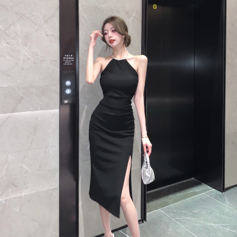 High waist slim pearl spicegirl sexy dress
