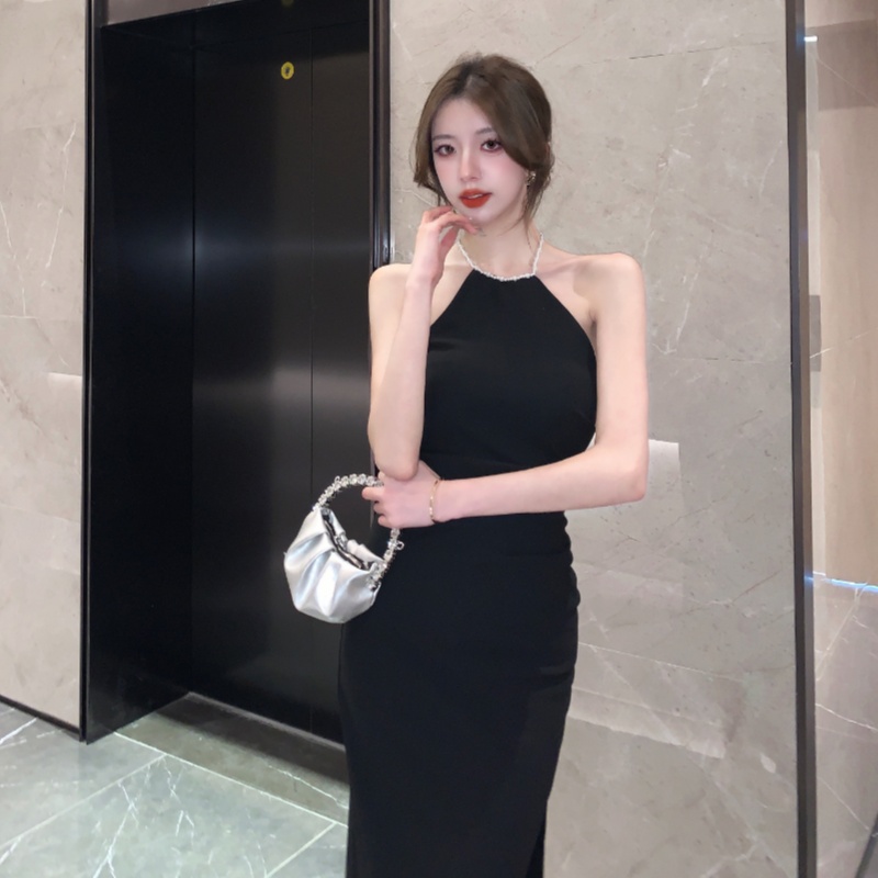 High waist slim pearl spicegirl sexy dress