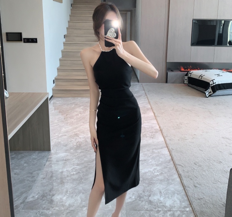 High waist slim pearl spicegirl sexy dress