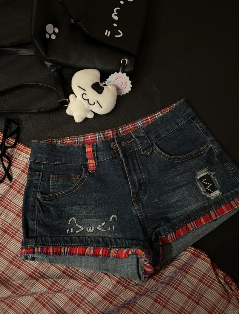 Package hip tight slim jeans summer worn shorts for women
