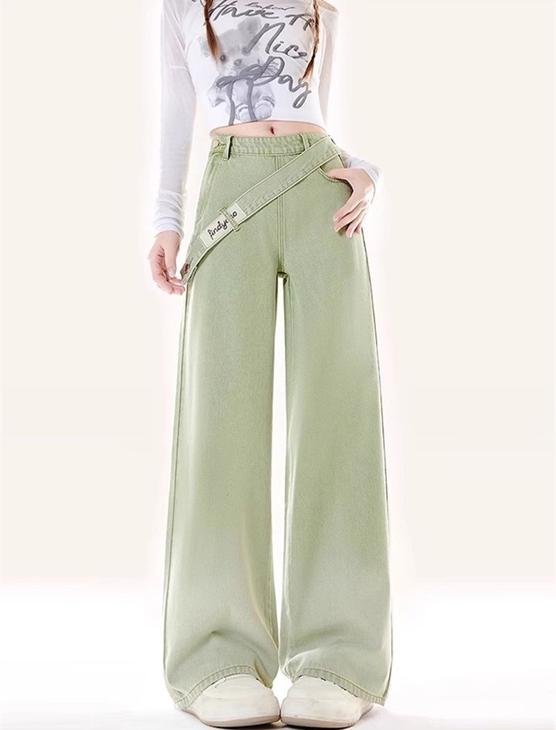 American style slim straight pants large yard jeans