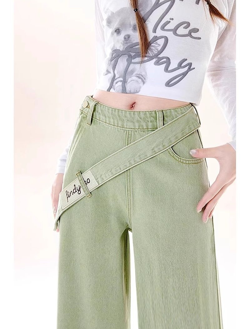 American style slim straight pants large yard jeans