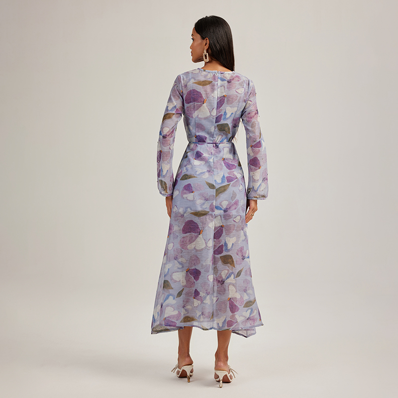 Beading long sleeve long dress court style with sling jumpsuit
