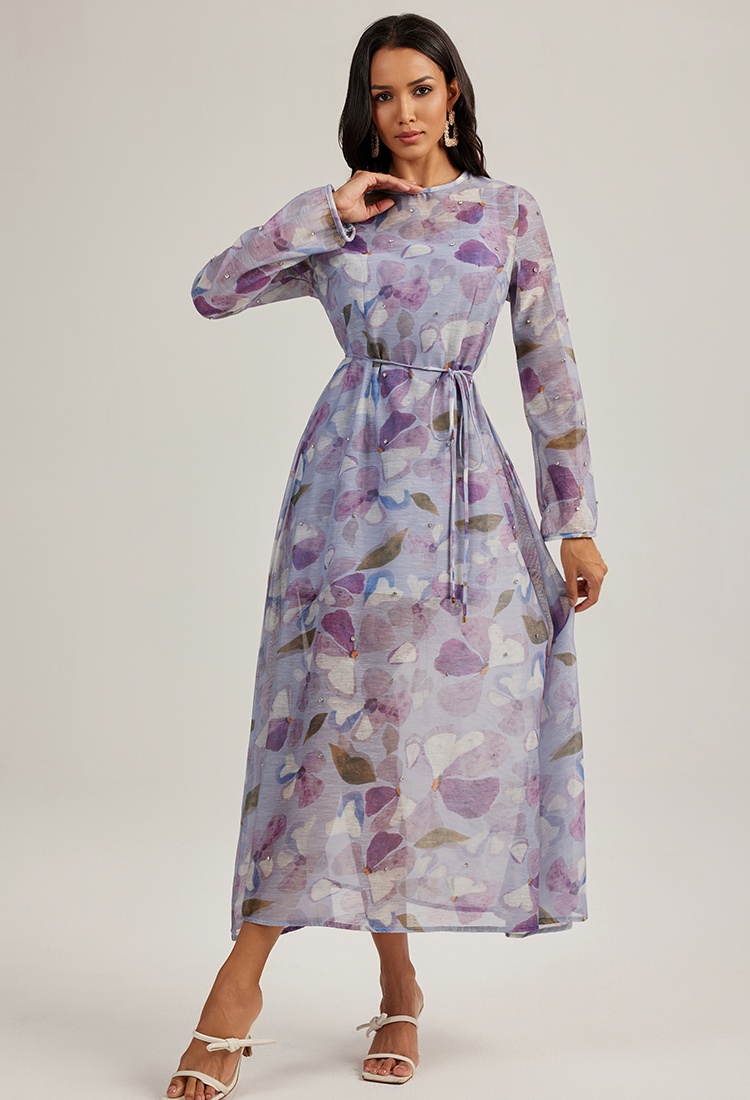 Beading long sleeve long dress court style with sling jumpsuit