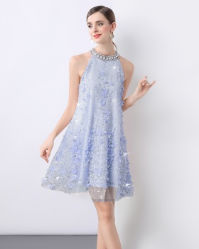 Sleeveless France style light luxury dress for women