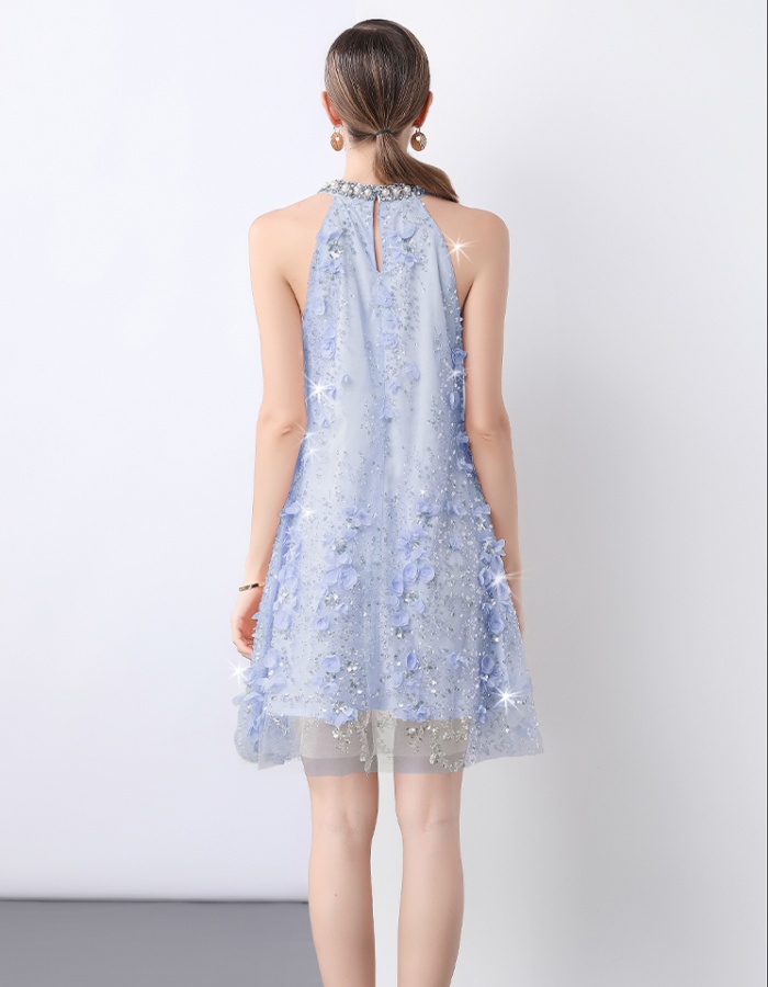Sleeveless France style light luxury dress for women