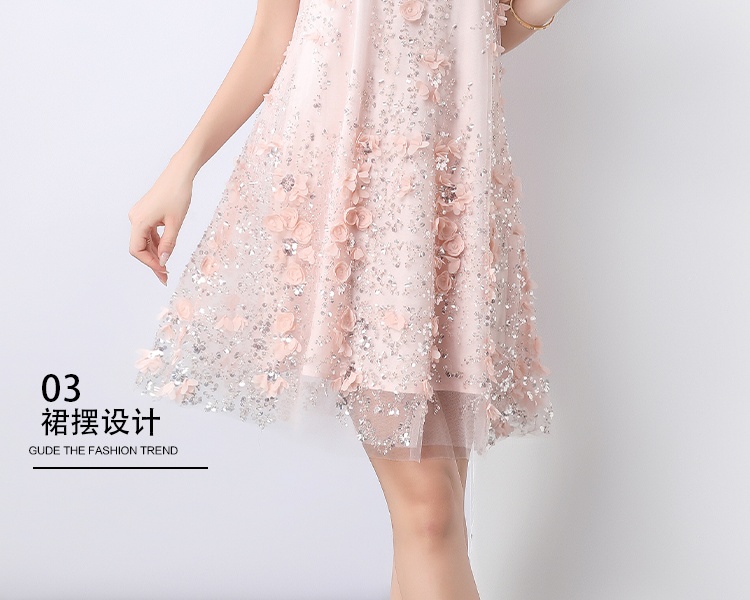 Sleeveless France style light luxury dress for women