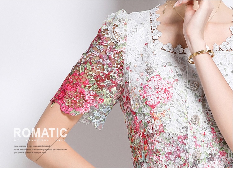Lace hollow slim light luxury fashion skirt a set