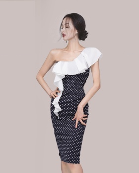 Splice mixed colors summer after the split Korean style dress