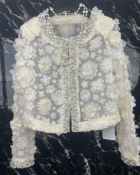 Long sleeve chanelstyle coat stereoscopic tops