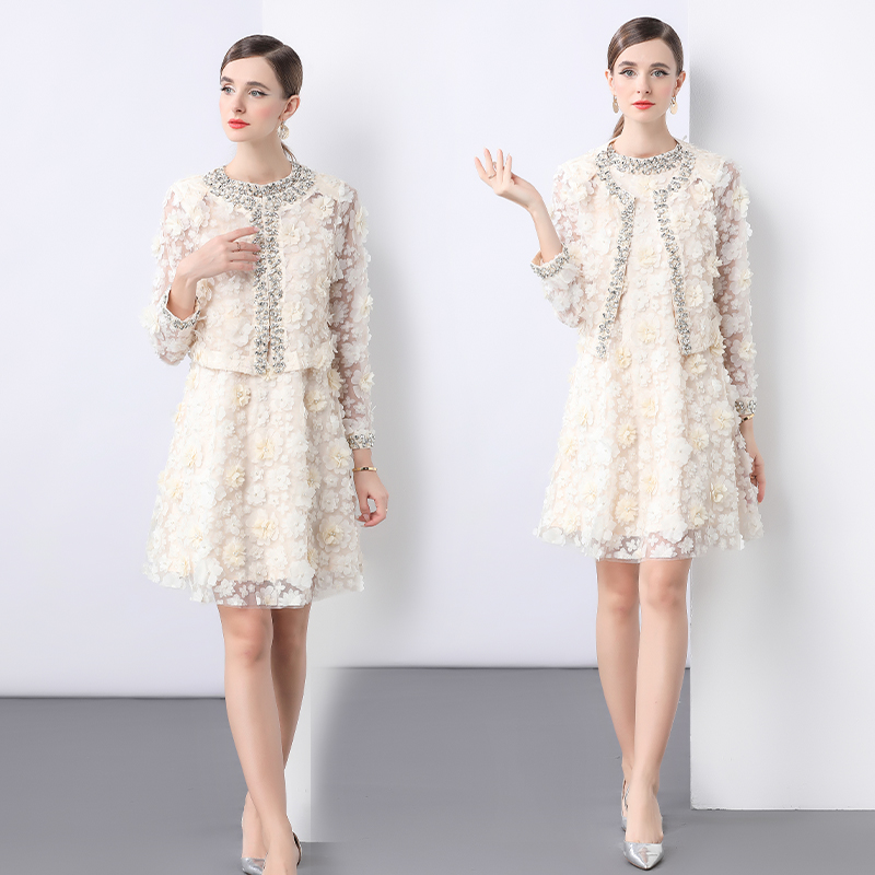 Long sleeve chanelstyle coat stereoscopic tops