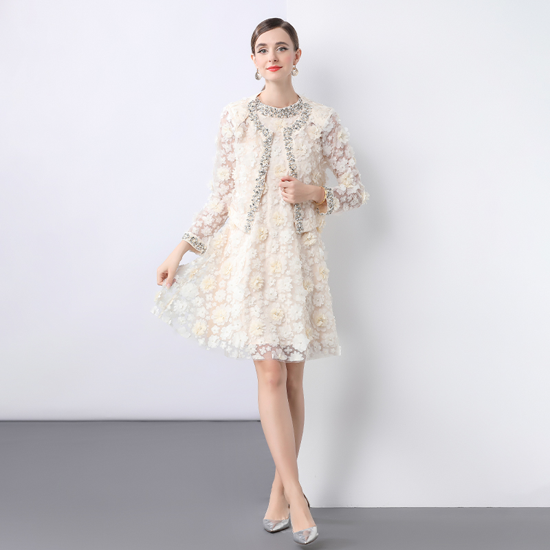 Long sleeve chanelstyle coat stereoscopic tops