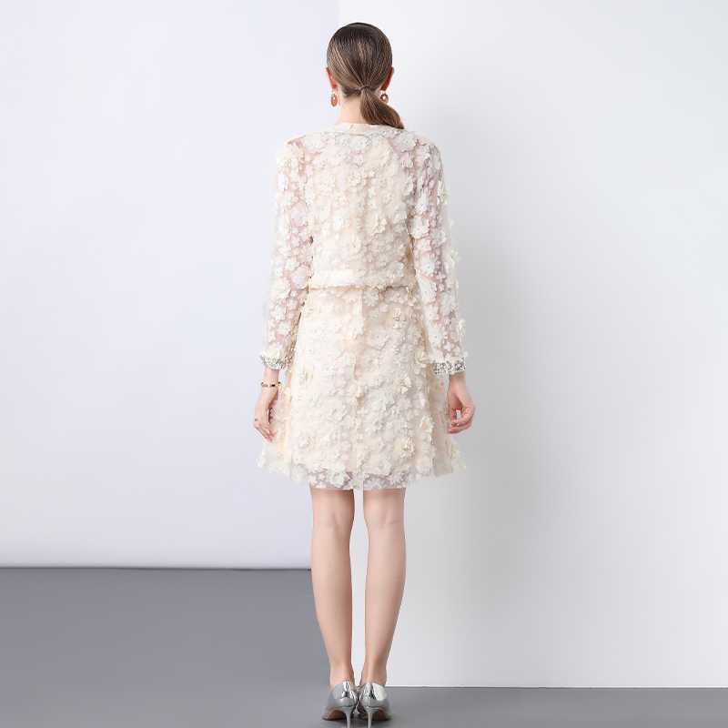 Long sleeve chanelstyle coat stereoscopic tops