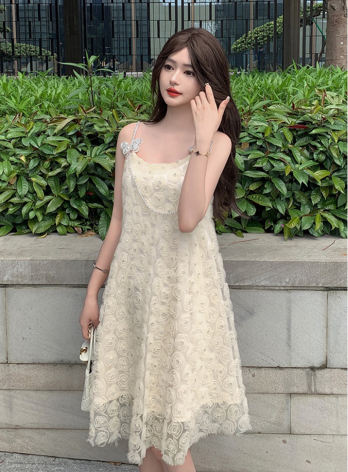 Temperament summer dress gauze strap dress