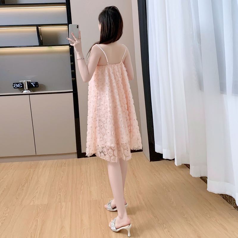 Temperament summer dress gauze strap dress